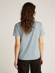 Calvin Klein Blue Regular Fit Nano Logo 100% Cotton T-Shirt - Image 2 of 7