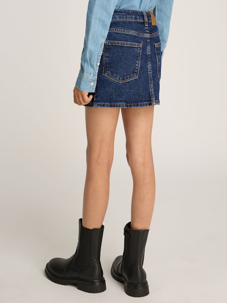Calvin Klein Blue Denim Mini Skirt - Image 2 of 5