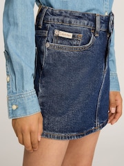 Calvin Klein Blue Denim Mini Skirt - Image 3 of 5