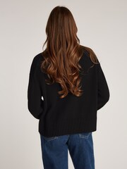 Calvin Klein Black Logo Embroidered Jumper - Image 2 of 6