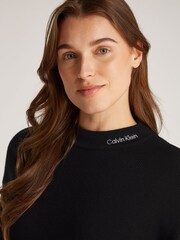 Calvin Klein Black Logo Embroidered Jumper - Image 3 of 6