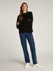 Calvin Klein Black Logo Embroidered Jumper - Image 4 of 6