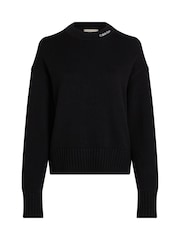 Calvin Klein Black Logo Embroidered Jumper - Image 5 of 6