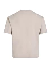 Calvin Klein Grey 100% Cotton Outlined Fleece Mono T-Shirt - Image 5 of 5