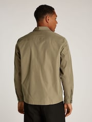 Calvin Klein Brown Boxy Cotton Blend Overshirt - Image 2 of 6