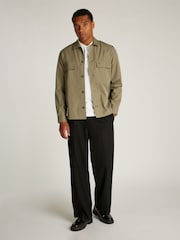 Calvin Klein Brown Boxy Cotton Blend Overshirt - Image 4 of 6