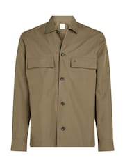 Calvin Klein Brown Boxy Cotton Blend Overshirt - Image 5 of 6