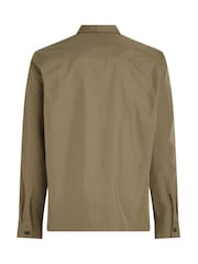 Calvin Klein Brown Boxy Cotton Blend Overshirt - Image 6 of 6