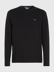 Calvin Klein Black Slim Stretch Cotton Long Sleeve T-Shirt - Image 1 of 3