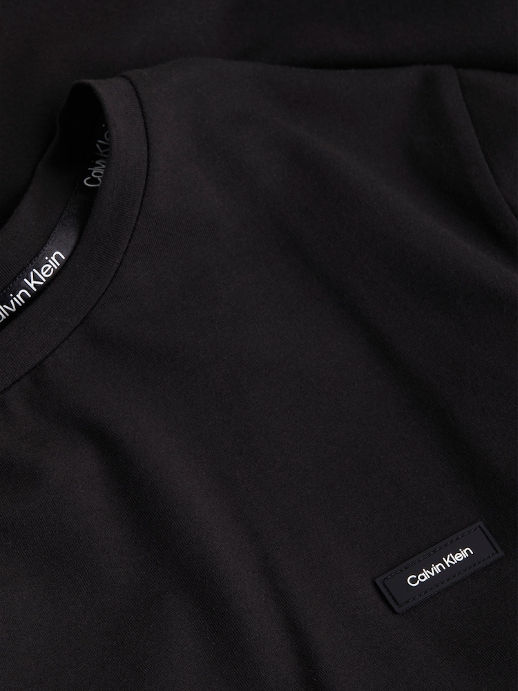 Calvin Klein Black Slim Stretch Cotton Long Sleeve T-Shirt - Image 3 of 3