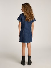 Calvin Klein Blue Double Breasted Denim A-Line Dress - Image 2 of 5