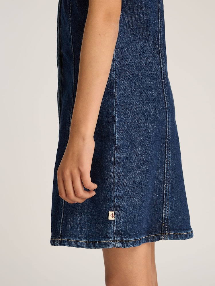 Buy Calvin Klein Blue Double Breasted Denim A-Line Dress from Next USA
