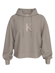 Calvin Klein Brown Relaxed Embroidered Hoodie - Image 1 of 5