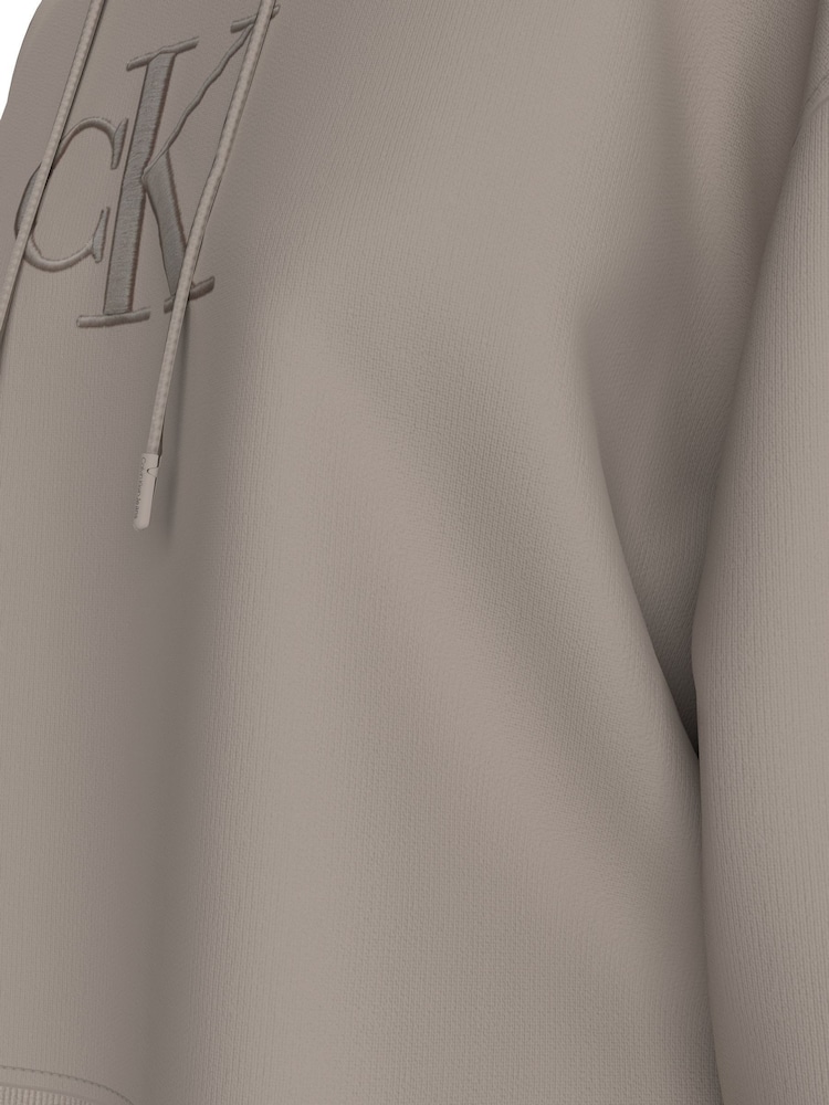 Calvin Klein Brown Relaxed Embroidered Hoodie - Image 5 of 5