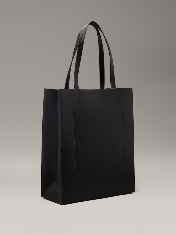 Calvin Klein Black Leather Mini Tote Bag - Image 2 of 6