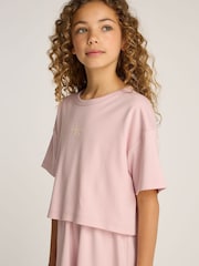 Calvin Klein Pink Short Sleeve 100% Cotton T-Shirt Dress - Image 3 of 5