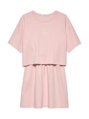 Calvin Klein Pink Short Sleeve 100% Cotton T-Shirt Dress - Image 4 of 5