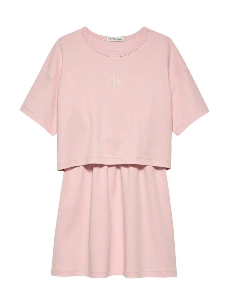 Calvin Klein - Robe t-shirt à manches courtes en coton à 100% de densité - Image 4 of 5