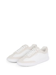 Calvin Klein White Cupsole Lace Up Suede Trainers - Image 3 of 5