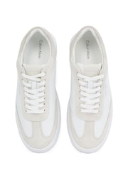 Calvin Klein White Cupsole Lace Up Suede Trainers - Image 5 of 5