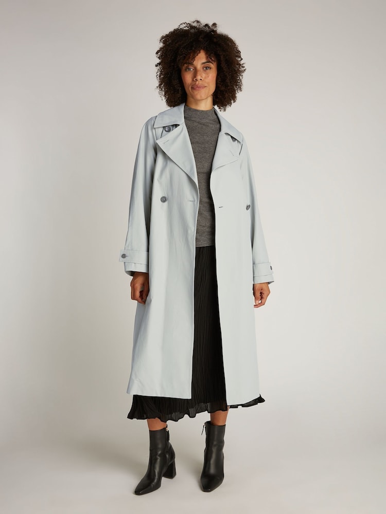 Calvin Klein Grey Cotton Nylon Trench Coat - Image 1 of 7