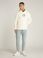 Calvin Klein White Soft Box Monogram Hoodie - Image 4 of 6