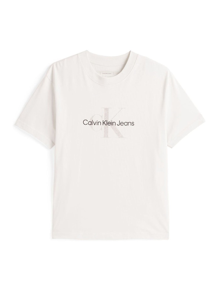 Бежевый - Calvin Klein 100% Cotton Monologo T-Shirt - Image 5 of 5