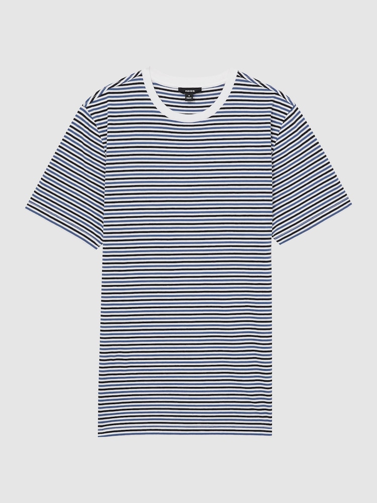 Reiss Bay Mercerised-Cotton Stripe T-Shirt - Image 2 of 6
