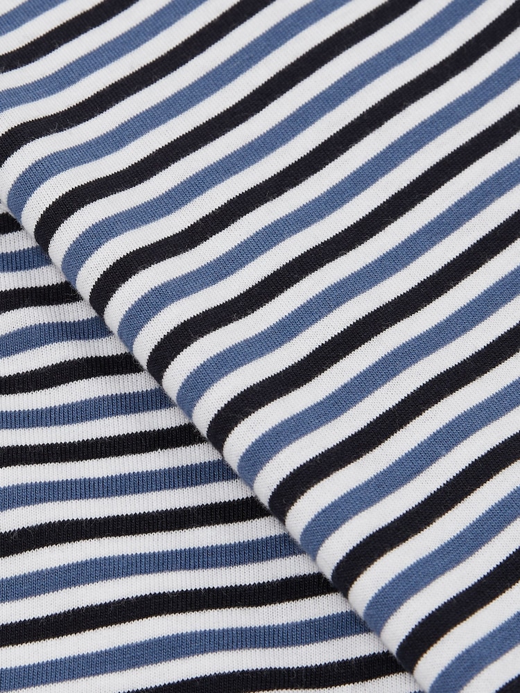 Reiss Bay Mercerised-Cotton Stripe T-Shirt - Image 6 of 6
