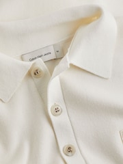 Calvin Klein White Cotton Polo Jumper - Image 2 of 3