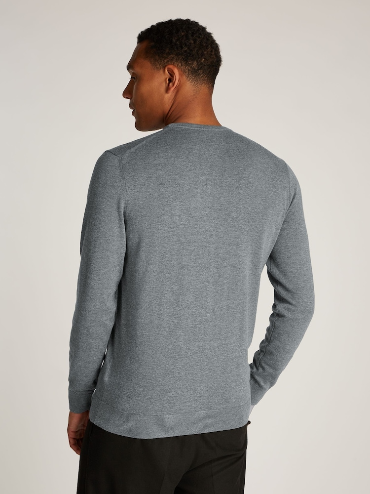 Calvin Klein Grey Cotton Silk Blend Jumper - Image 2 of 6