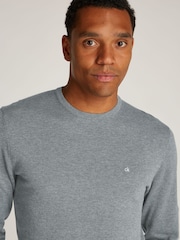 Calvin Klein Grey Cotton Silk Blend Jumper - Image 3 of 6