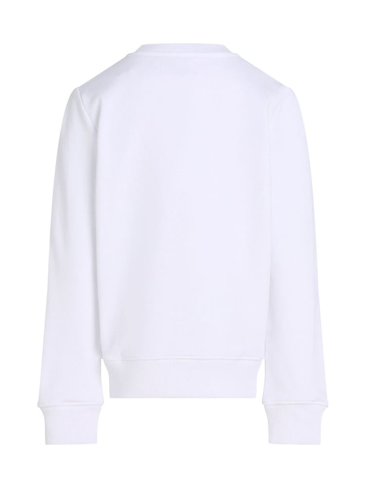 Calvin Klein White Relaxed Crew Neck 100% Cotton Sweatshirt - Image 5 of 5