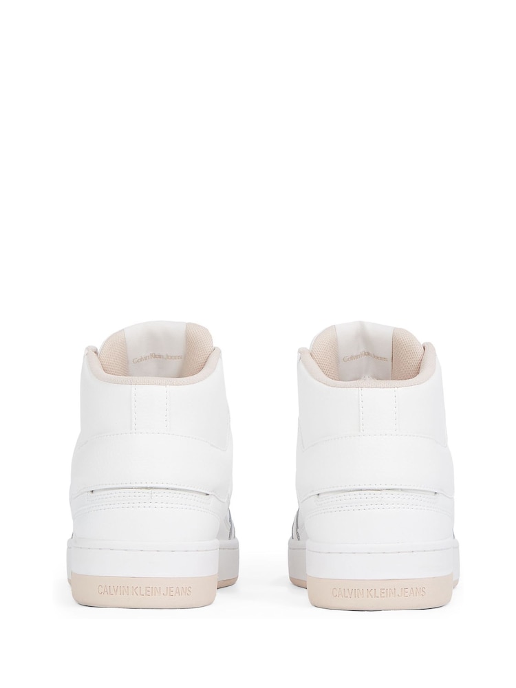 Calvin Klein White Basketball Low Trainers - Image 3 of 6