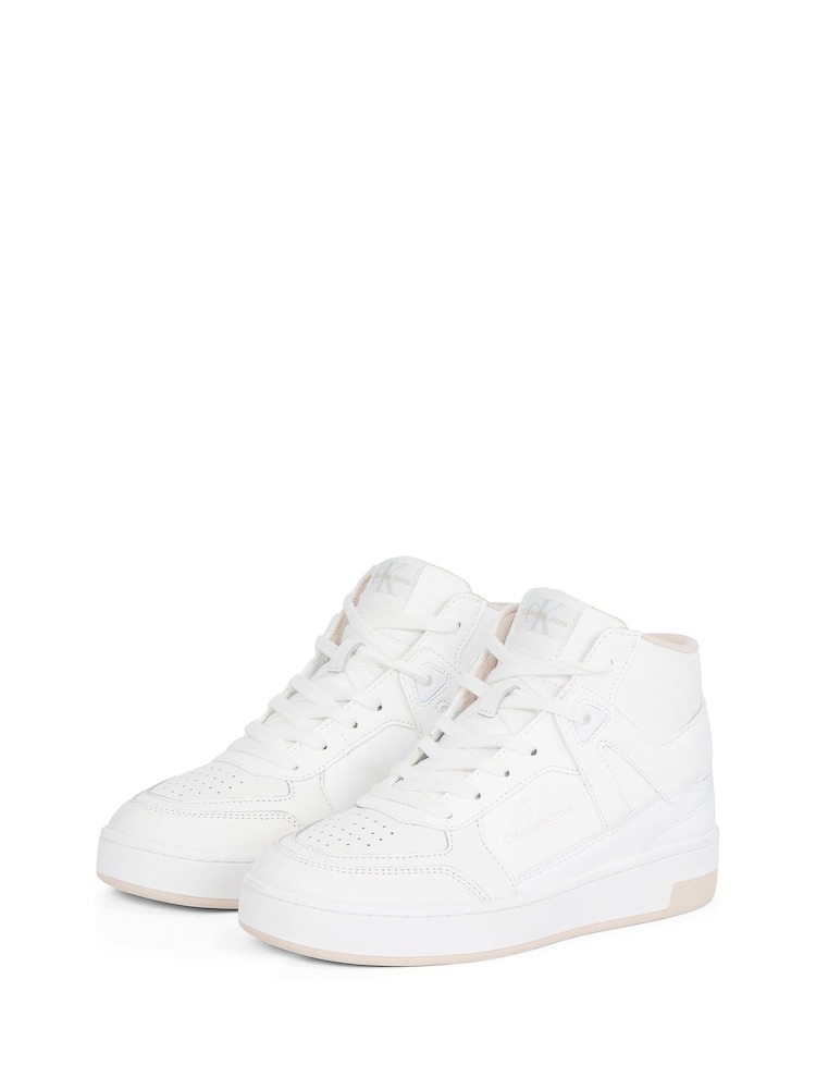 Calvin Klein White Basketball Low Trainers - Image 5 of 6