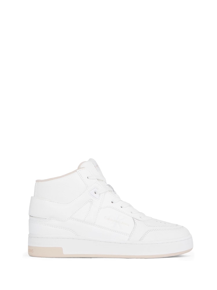 Calvin Klein White Basketball Low Trainers - Image 6 of 6