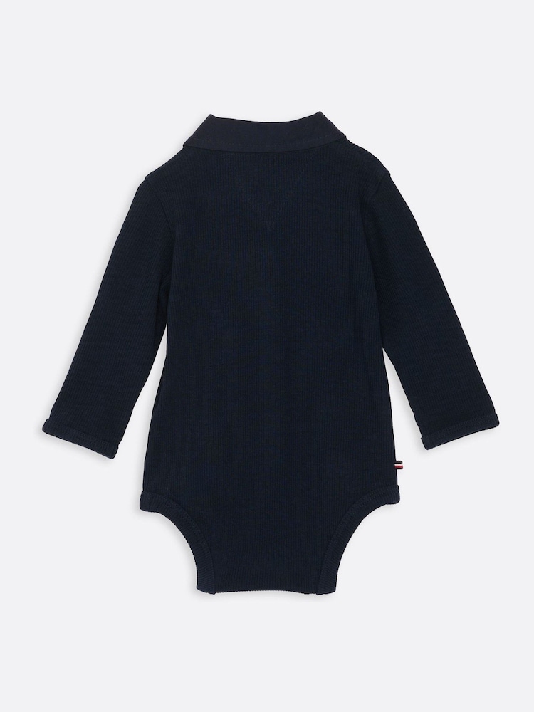 Tommy Hilfiger Blue Ribbed Bodysuit - Image 2 of 4