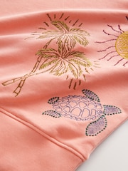 Cora Pink Heavy All Over Embroidery Summer Food and Cockatils Graphic Shorts - Image 7 of 8
