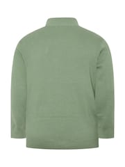 Зелений - Бавовняні джемпери BadRhino Big & Tall Milano Quarter Zip 100% Cotton - Image 5 of 5