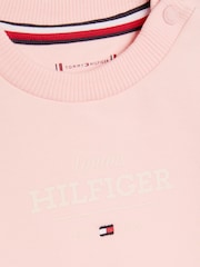 Tommy Hilfiger Nude Cotton Logo Sweatshirt & Joggers Set - Image 3 of 3