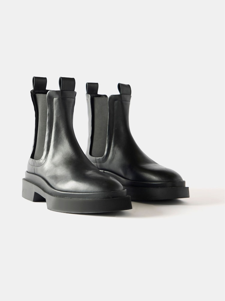 Mint Velvet Black Leather Chelsea Boots - Image 2 of 3