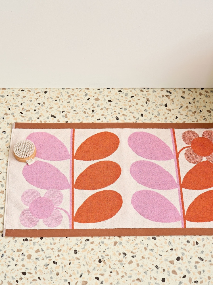 Orla Kiely Blush Stem Bloom Duo 100% Cotton Bath Mat - Image 1 of 3