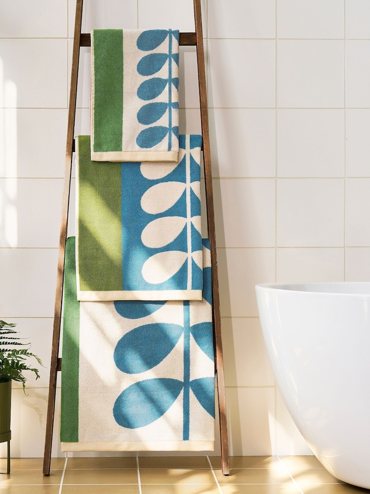Orla Kiely Willow Stem Check Bath Towel - Image 2 of 5