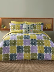 Orla Kiely Set of 2 Lilac Moss Textured Flower Pillowcases - Image 1 of 4
