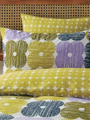 Orla Kiely Set of 2 Lilac Moss Textured Flower Pillowcases - Image 2 of 4