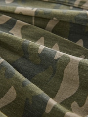 Camo Printed 100% Cotton Pleated Denim Mini Skirt - Image 7 of 7