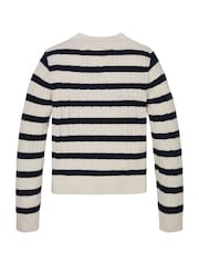 Tommy Hilfiger Black/Cream Mini Cable Cardigan - Image 2 of 2