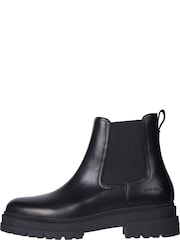 Tommy Hilfiger Black Chunky Leather Chelsea Boots - Image 2 of 5