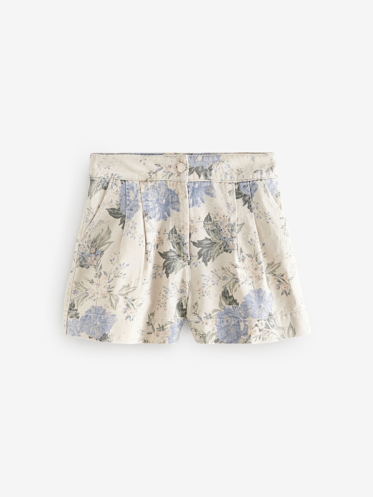 Floral Printed Denim 100% Cotton Shorts - Image 6 of 8