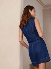 Rinse Smart Pleat Front Denim 100% Cotton Shorts - Image 3 of 7